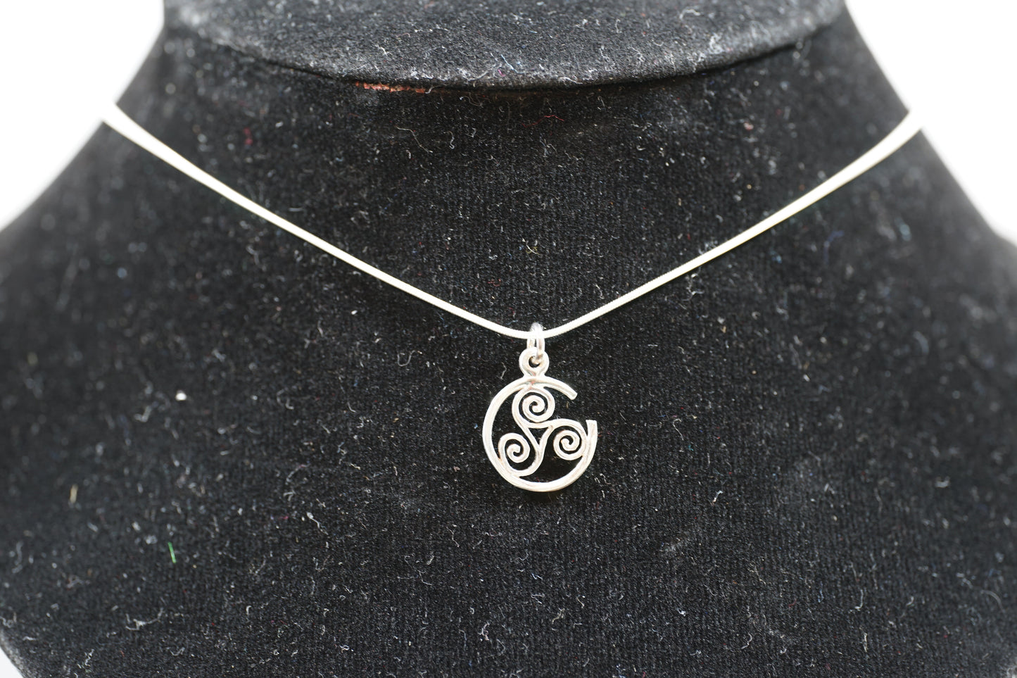 Celtic Triskele In Broken Circle Silver Pendant