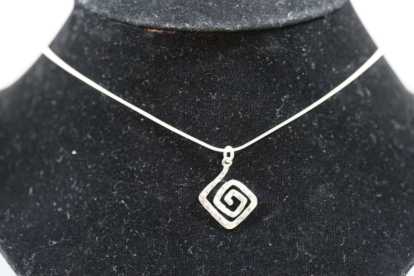 Squared Swirl Silver Pendant