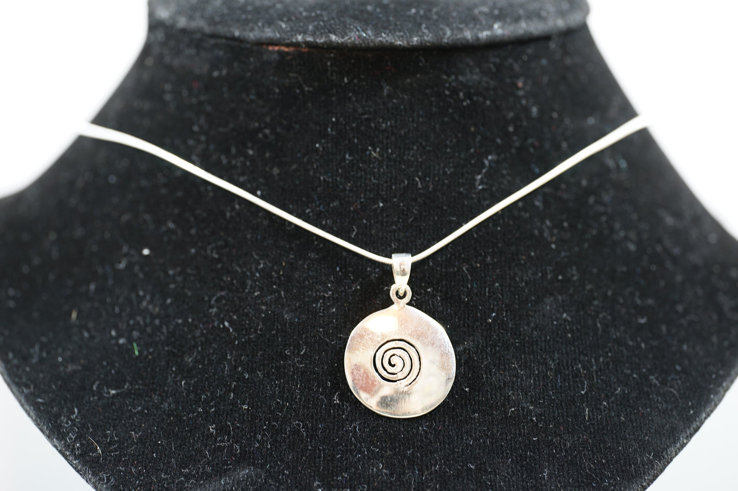 Fossil Snail Silver Pendant