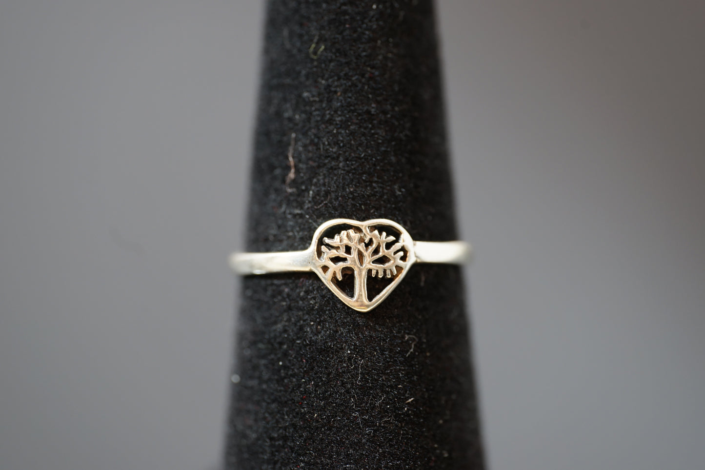 Tree Heart Silver Ring