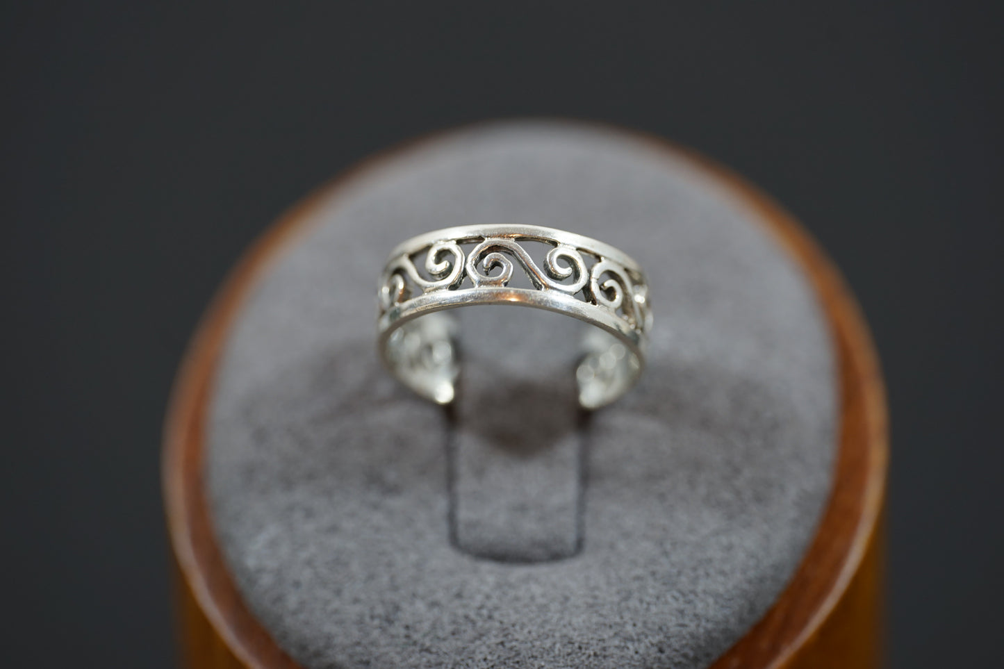 Swirly Silver Band Ring