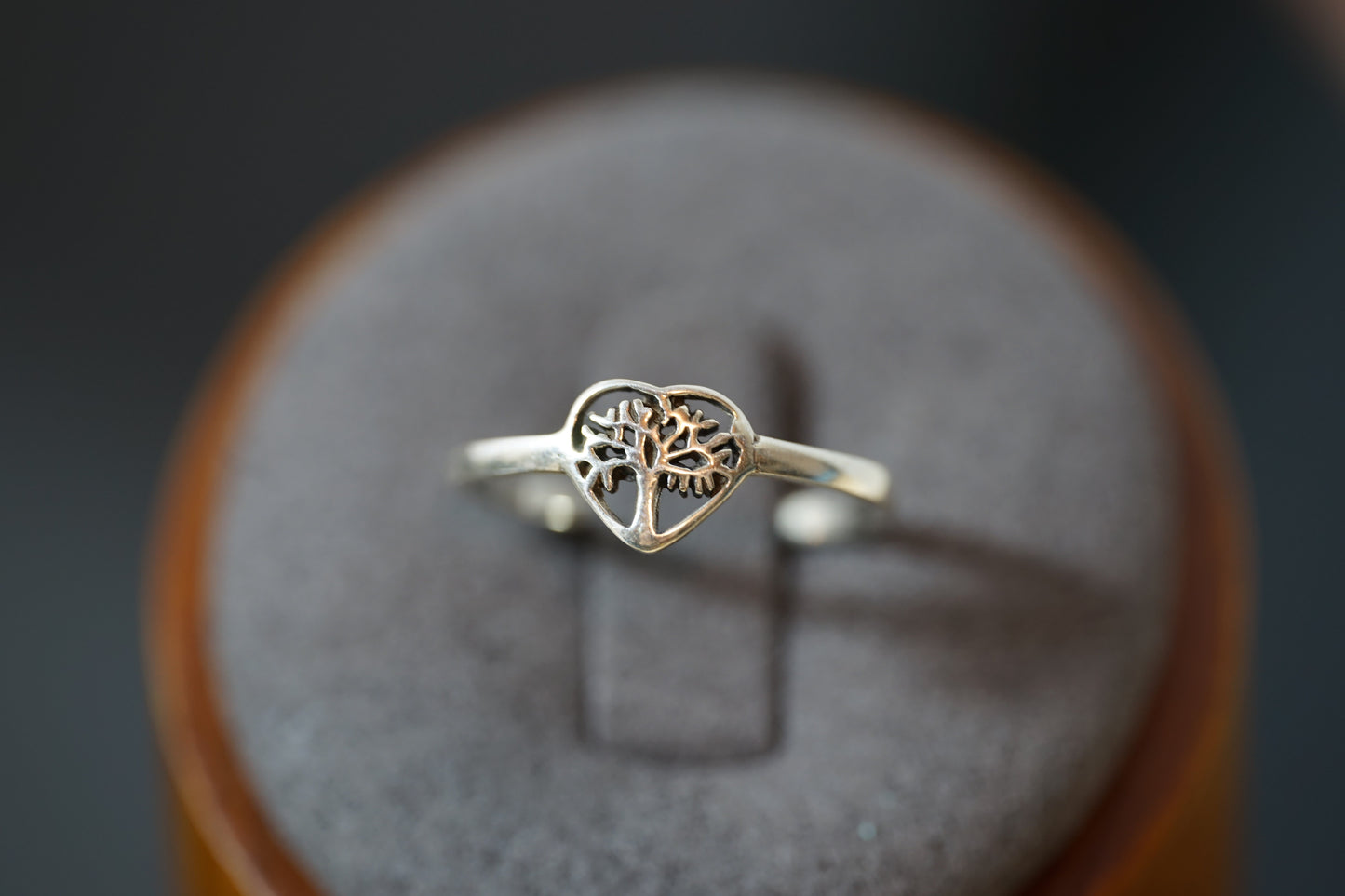 Tree Heart Silver Ring