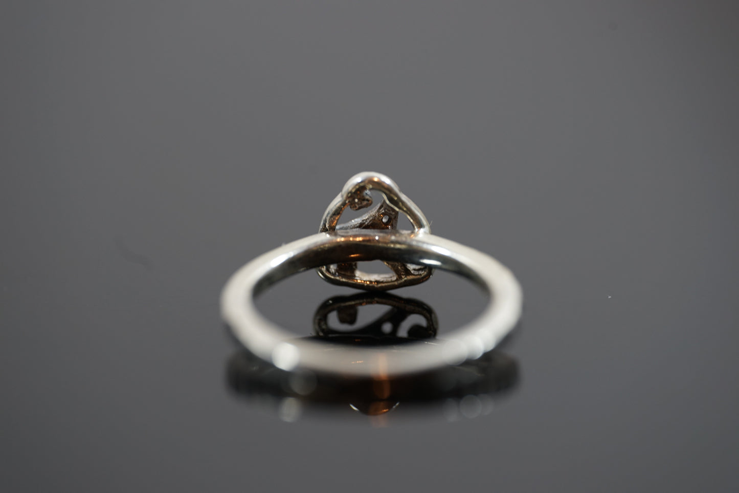 Celtic Triskele Wheel Silver Ring With Delicate Band