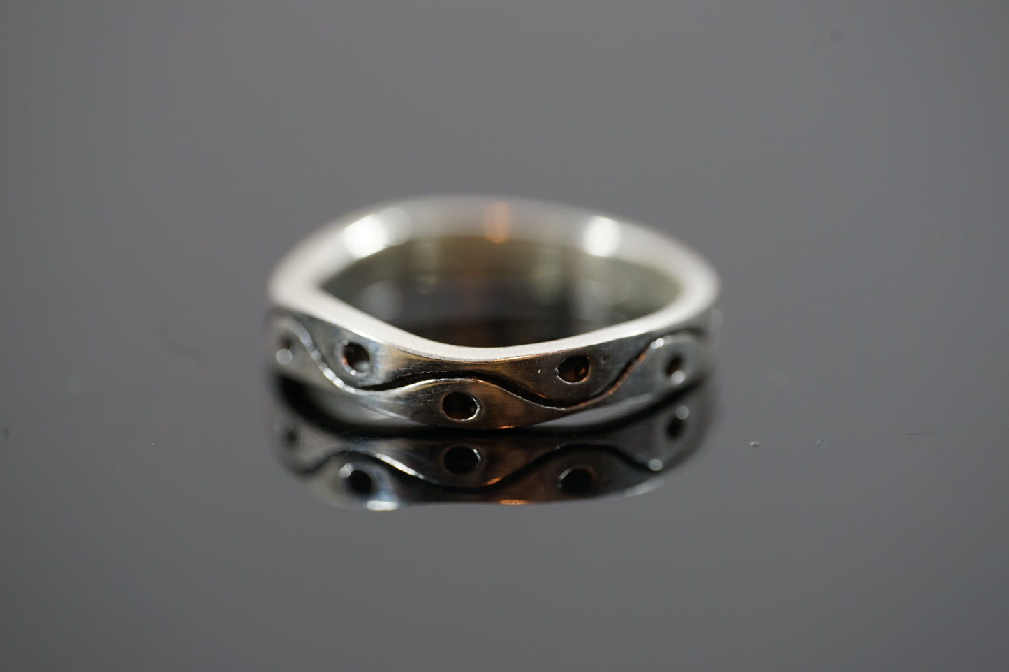 Elegantly Engraved Silver Band Ring