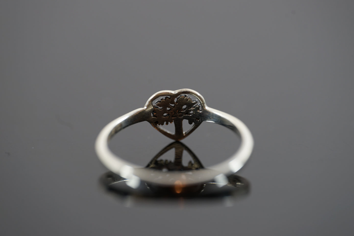 Tree Heart Silver Ring