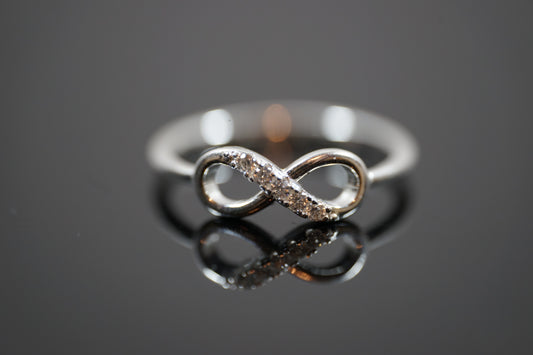 Cubic Zirconia Silver Infinity Ring