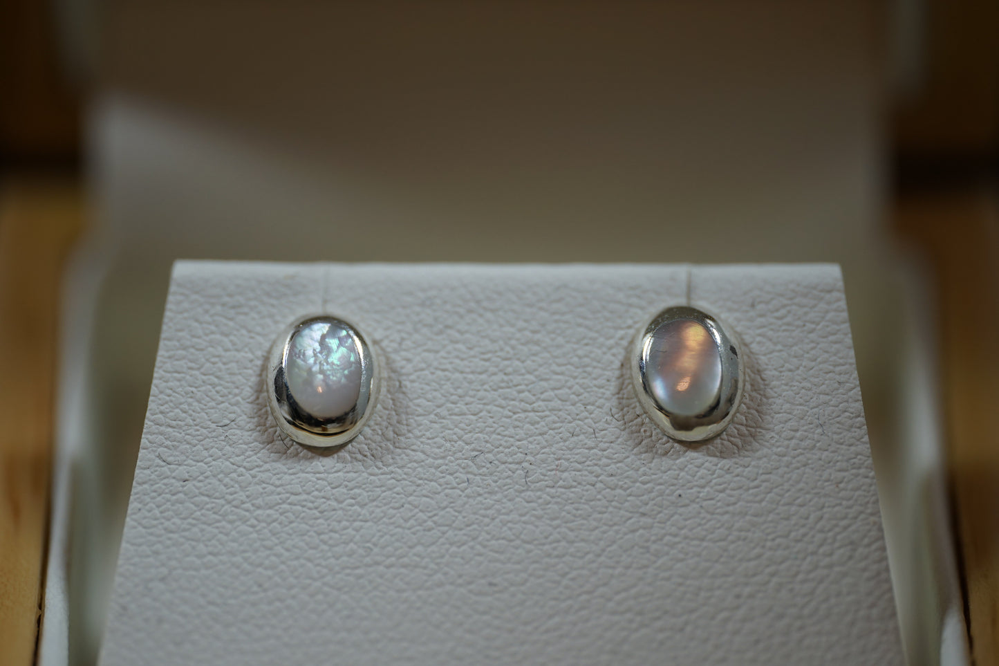 Oval Stud Silver Earrings