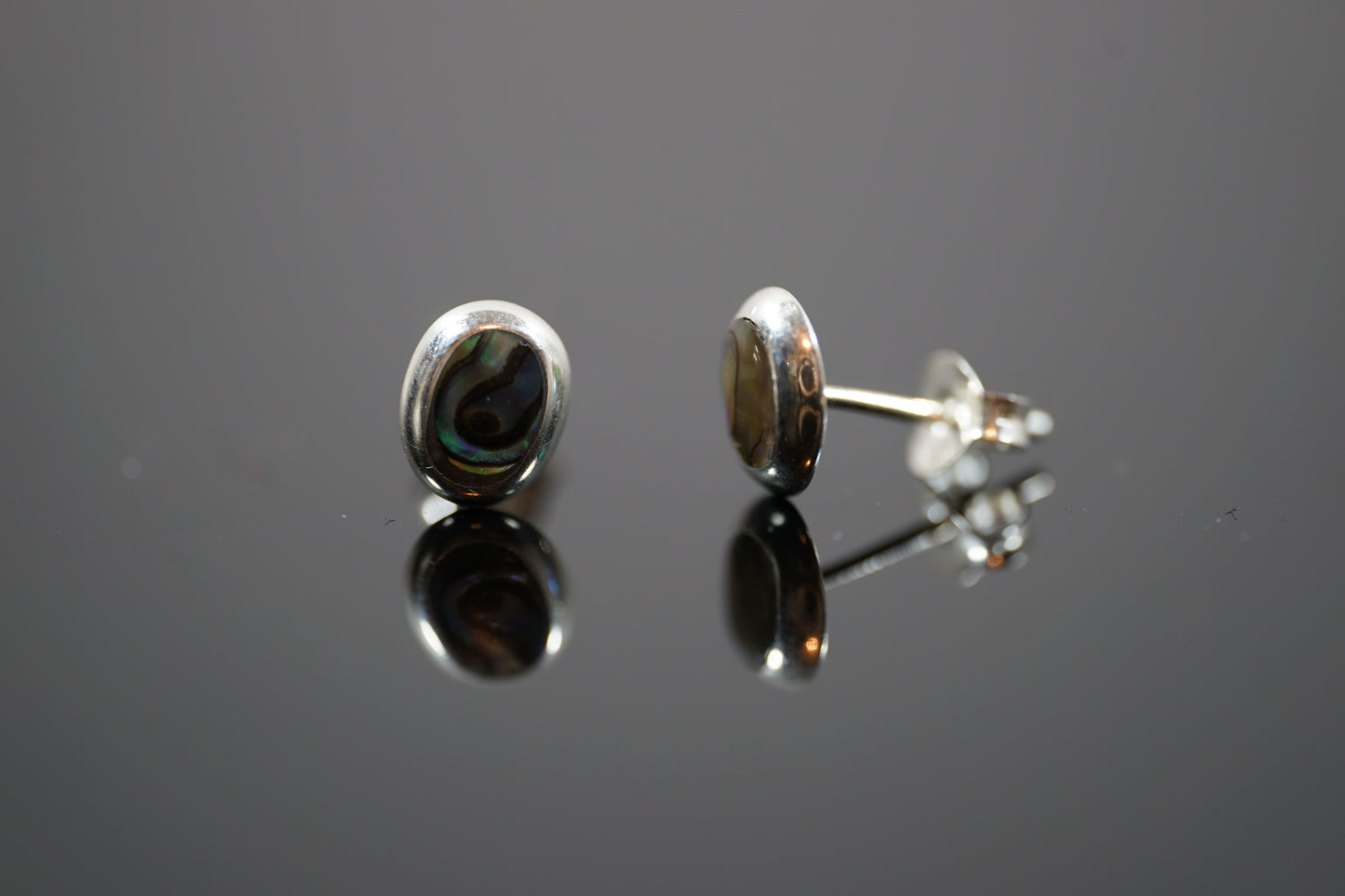 Oval Stud Silver Earrings