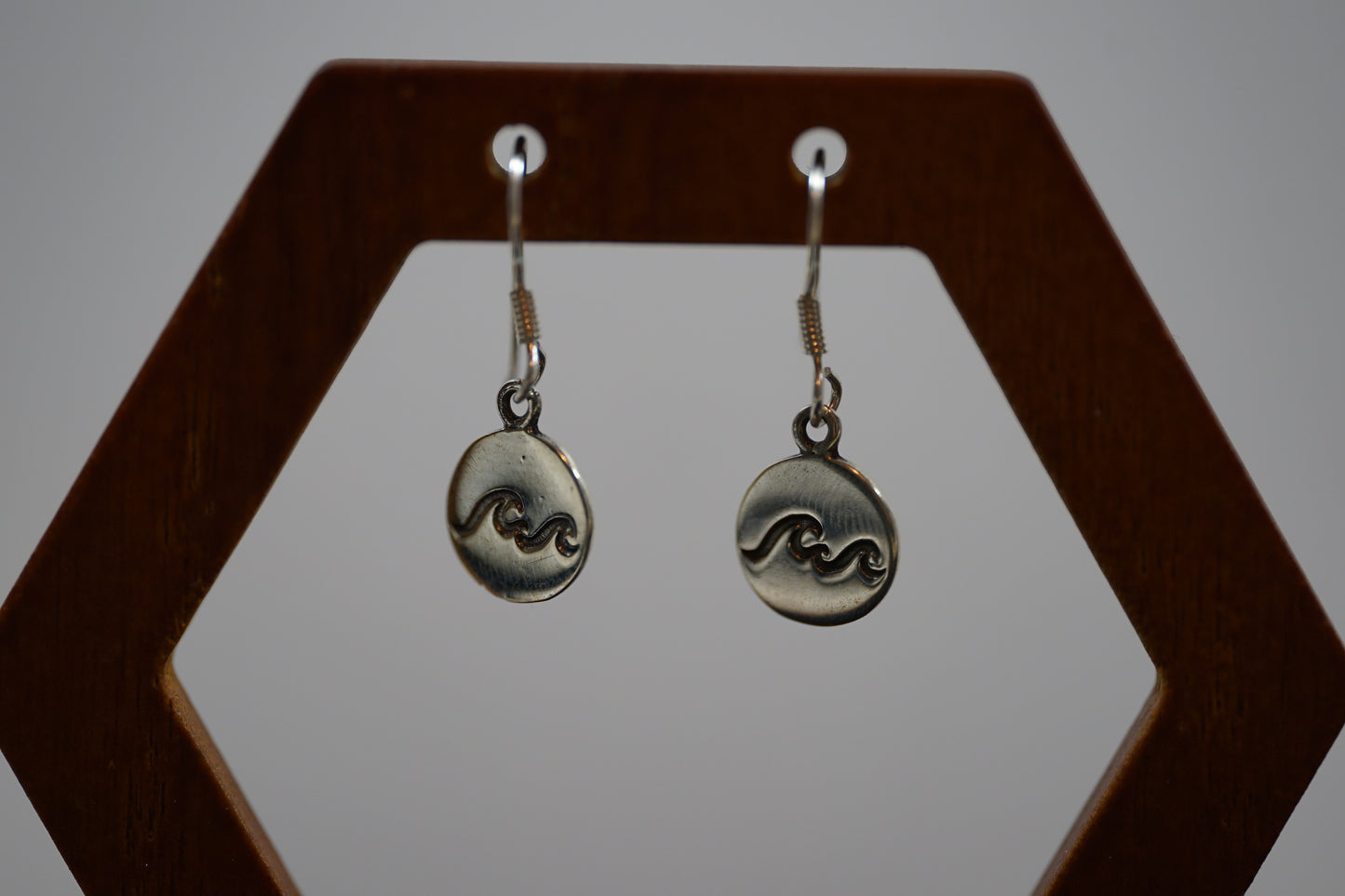 Engraved Wave Silver Earrings