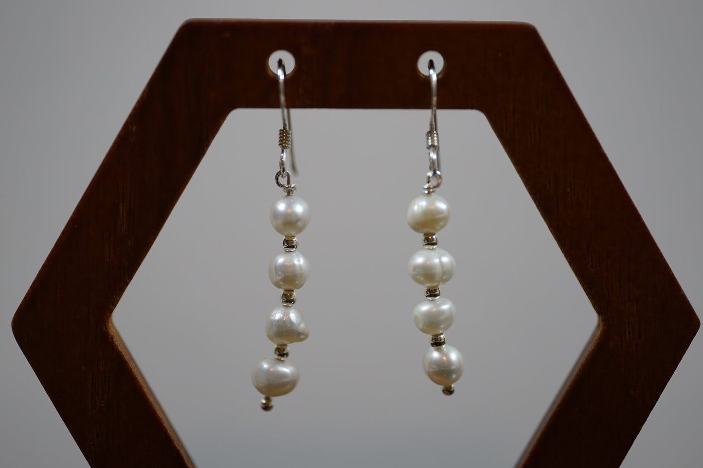 Pearl Dangling Silver Earrings