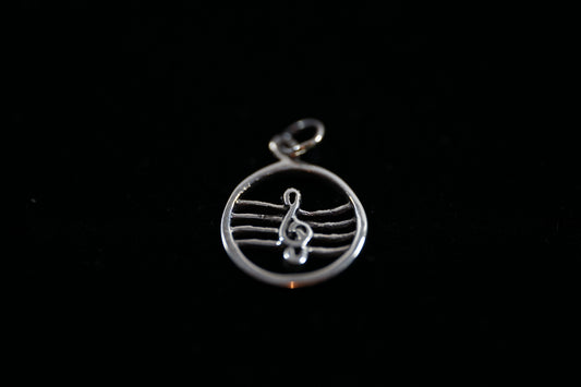 Clef On Staves Silver Pendant